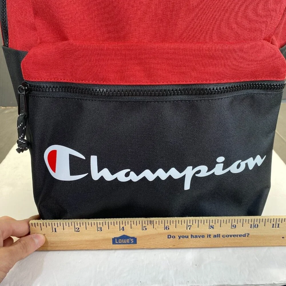 Champion 15” Backpack Black/Red cript Logo,Laptop‎ Sleeve,Padded Straps New